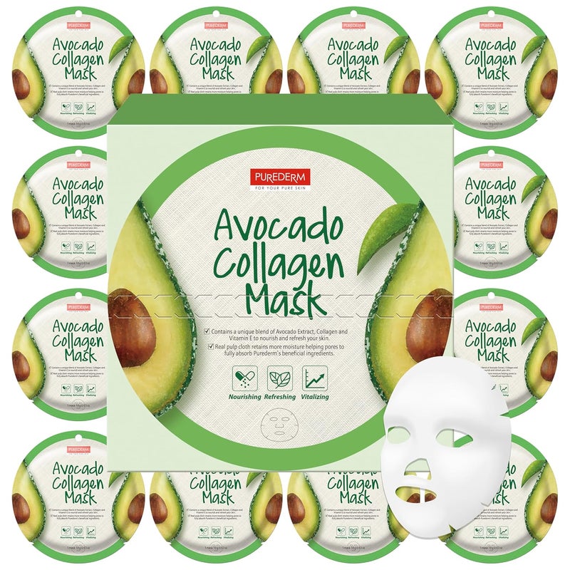 Purederm PD Avocado Collagen MaskCircle 12pcs