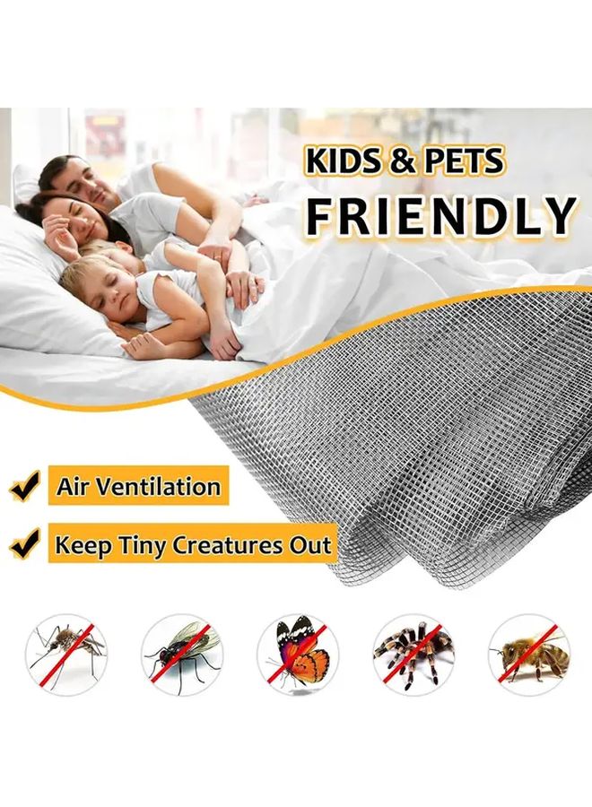 Adjustable Magnetic Window Screen White Frame Gray Mesh 70x120cm Easy Installation - Image 3