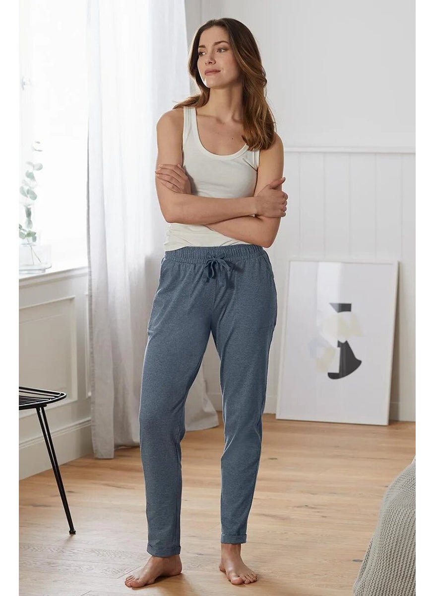 Tchibo - Women Wide Leg Heather Pants, Indigo - Image 1