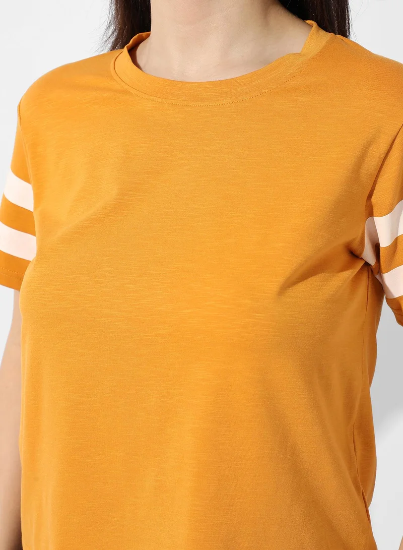 Campus Sutra Women's Solid Mustard Yellow Boxy Top