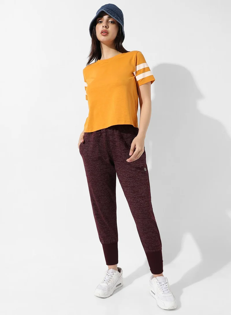 Campus Sutra Women's Solid Mustard Yellow Boxy Top