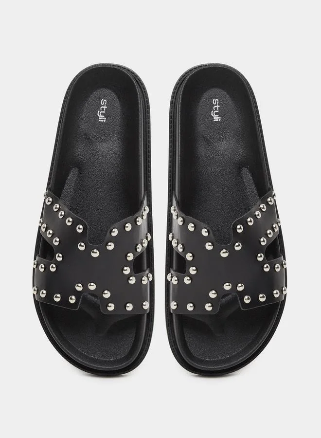 Styli Styli Studded Vamp Open Toe Sandals
