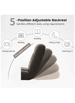 TAPIT Floor Sofa with Back Support 5 Reclining Poistion Adjustable Floor Chair Folding Gaming Recliner Chair Floor Lounge Chair with Cushion for Gaming Reading Sleeping (Dark Gray)  - Image 4