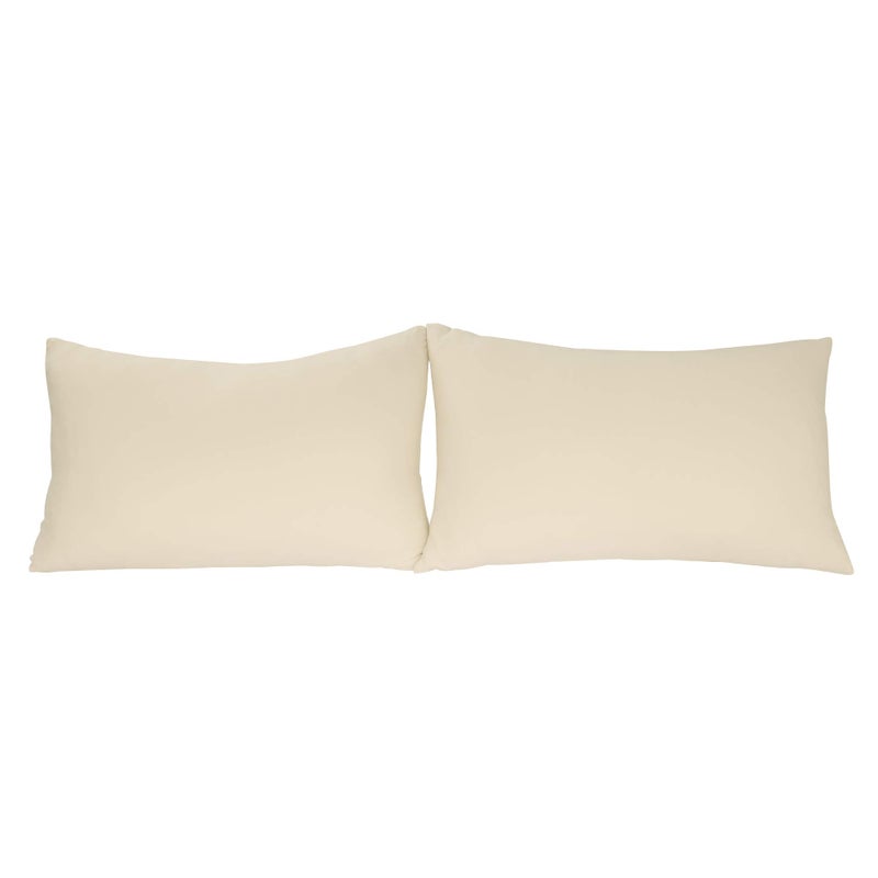 Stretch Pillowcases Micro Jersey Knit Ultra Soft Standard Size Set of 2 Pillow Cases Beige