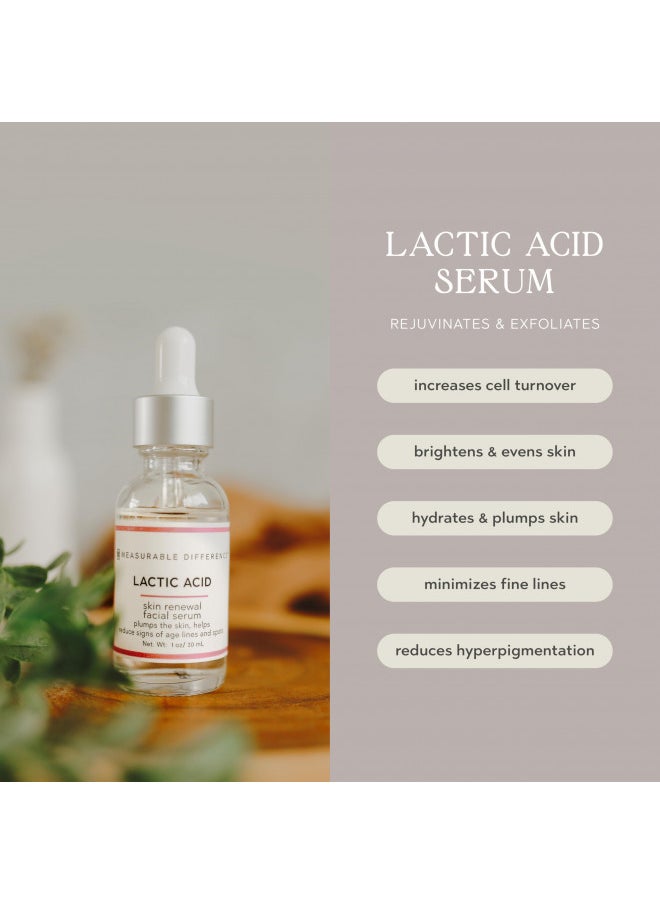 Measurable Difference - Measurable Difference Lactic Acid Face Serum, 1 oz - Exfoliate, Strengthen, and Hydrate Skin for Daily Protective Barrier - Image 1