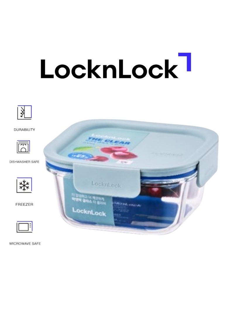 LocknLock Clear Glass Square 500ml Mint - Durable, Airtight, Heat-Resistant Food Storage Container - Image 1