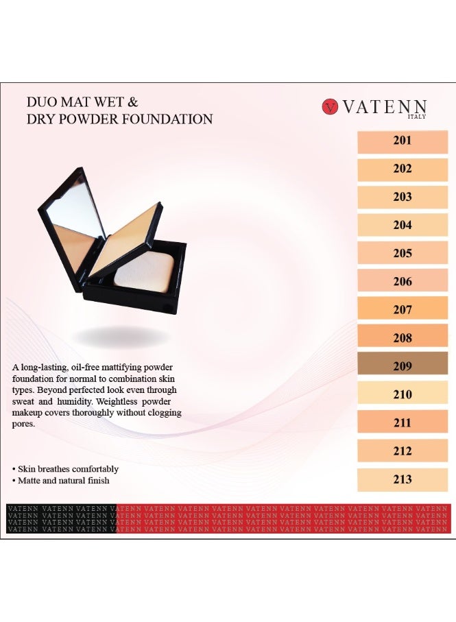 فاتن إيطاليا Duo Mat Wet & Dry Powder Foundation 207 - Image 2