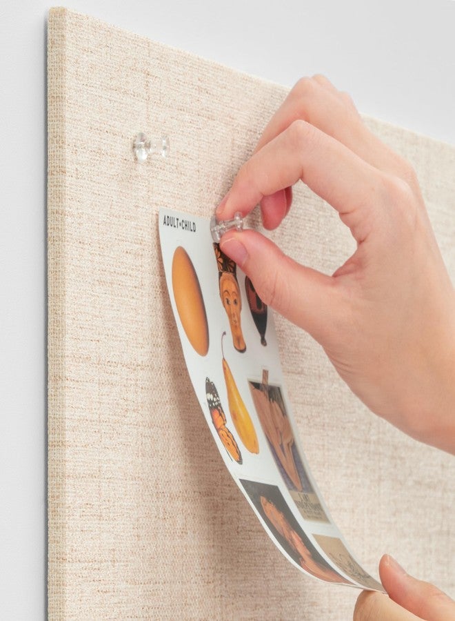 Lightomorrow Bulletin Board 36 x 24 inches, 3' x 2' Linen Board for Wall, Decorative Fabric Pin Board with Safe Removable Adhesive Tapes for Home and Office, Includes 20 Push Pins-Light Yellow Stripes - Image 4
