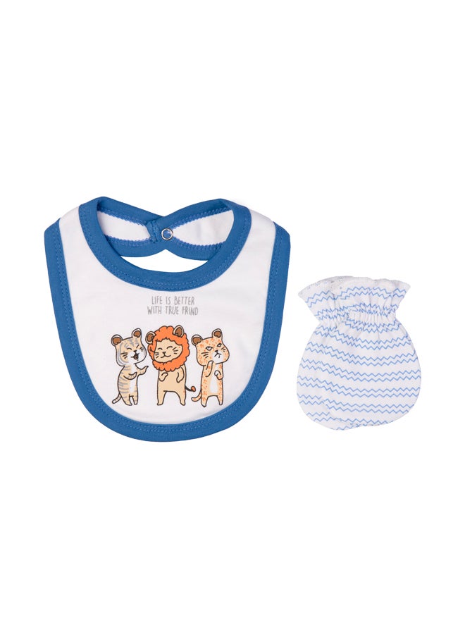 Babies Basic 5 Piece Unisex 100% Cotton Gift Set Include Bib, Romper, Mittens, Cap And Sleepsuit/Jumpsuit- Life Is Better  - Image 5