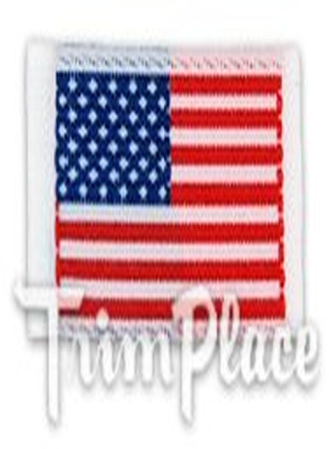 5/8" X 1-1/8" Stick on Mini Woven American Flag. 25 Pieces