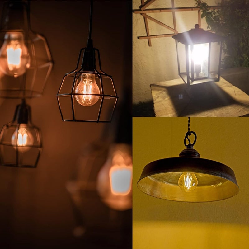 مصباح LED E27 A60 4W أبيض دافئ 2700K تصميم خيوط عتيق - عبوة من 10 - Image 3