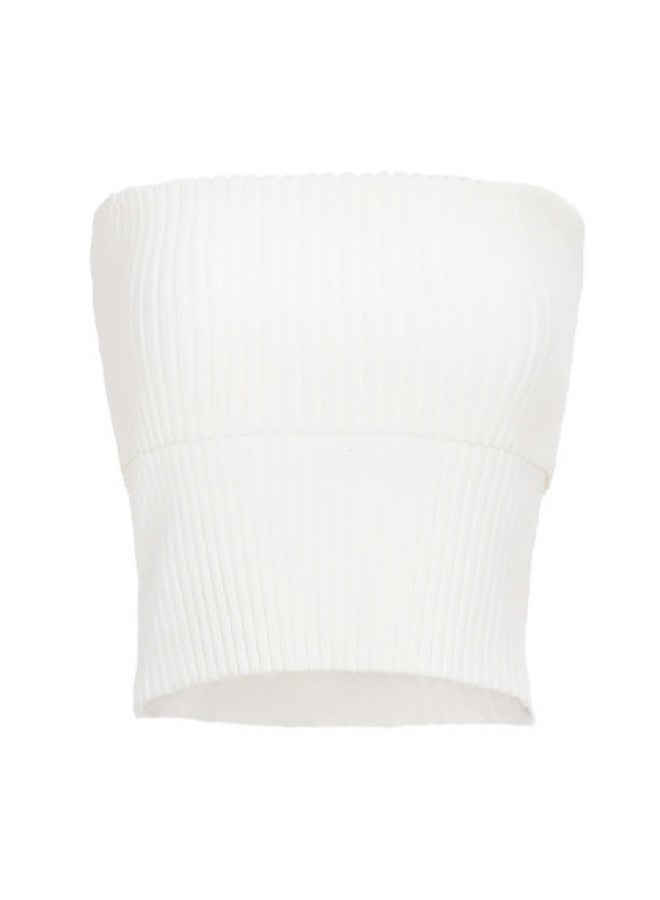 Zara Women's Solid Color Minimalist Anti-slip Urban Stylish Fresh Knit Tube Top Vest - Image 1
