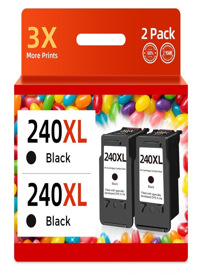 Skyink Remanufactured 240 Ink Cartridge Replacement for Canon 240XL (2 Black) for PG240 for MG3600 MG3620 TS5120 TS5100 MG3220 MG3520 MG2120 MX452 MX512 MX532 - Image 1