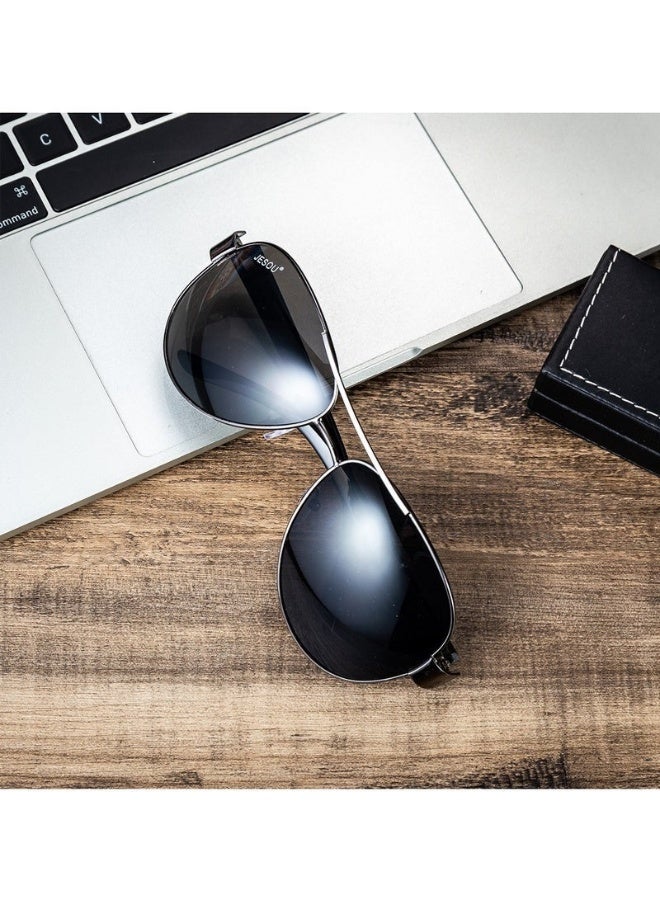 JESOU 6-in-1 Deluxe Gift Set: Sunglasses, Belt, Wallet, Keychain, Signature Pen, and Large Dial Quartz Watch. - Image 3
