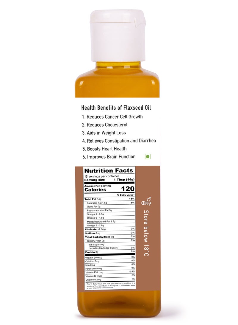 KachiGhaani.com Cold Pressed Flaxseed Oil | 100% Pure | Rich in Omega-3 & Omega-6 | Best for Sharp Brain | 200ml - Image 3