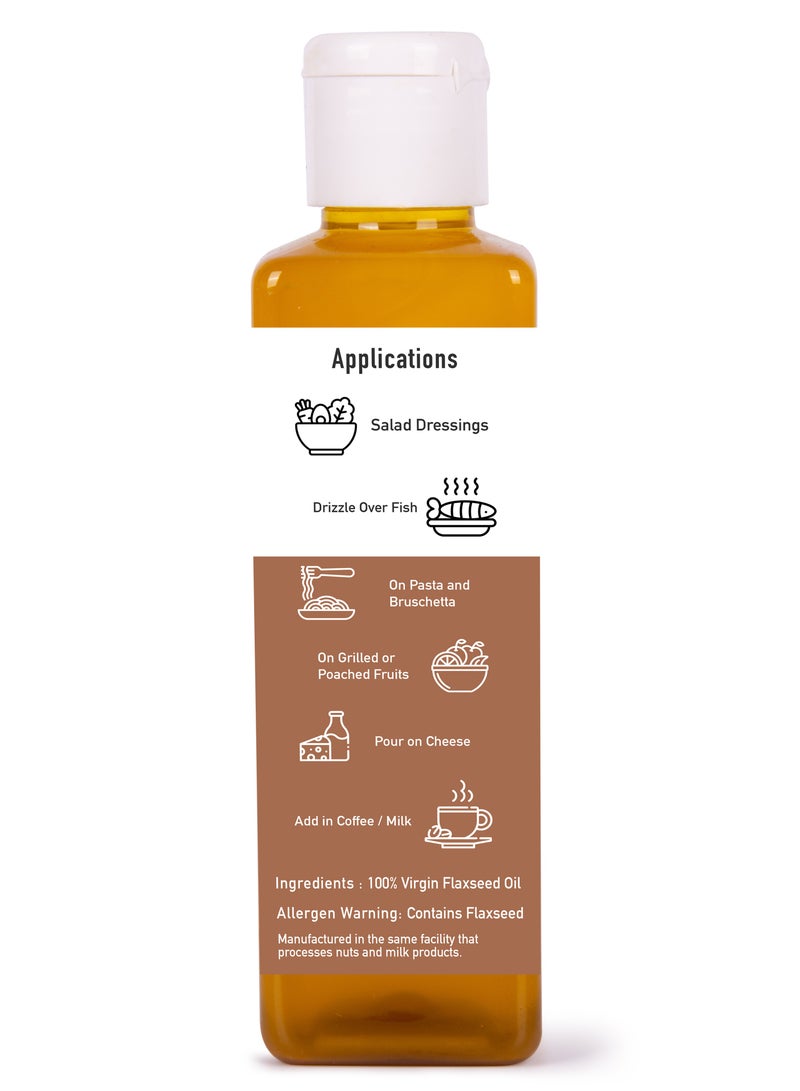 KachiGhaani.com Cold Pressed Flaxseed Oil | 100% Pure | Rich in Omega-3 & Omega-6 | Best for Sharp Brain | 200ml - Image 4