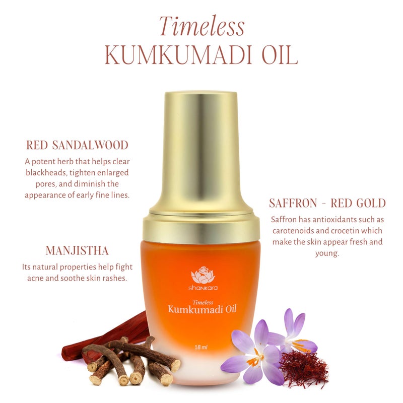 Shankara زيت شنكارا كومكومادي مع زعفران نقي وأعشاب أيورفيدا (عطر أصلي 18 مل) - Image 2
