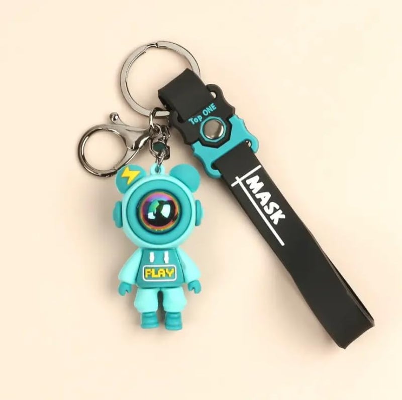 AEROSTARK Cartoon Characters Keychain for Girls Boys, Cute Silicon Keychains Accessories Keyring Key Purse Backpack Car Charms for Kids Gifts (Space Man Blue 1Pc) - Image 4