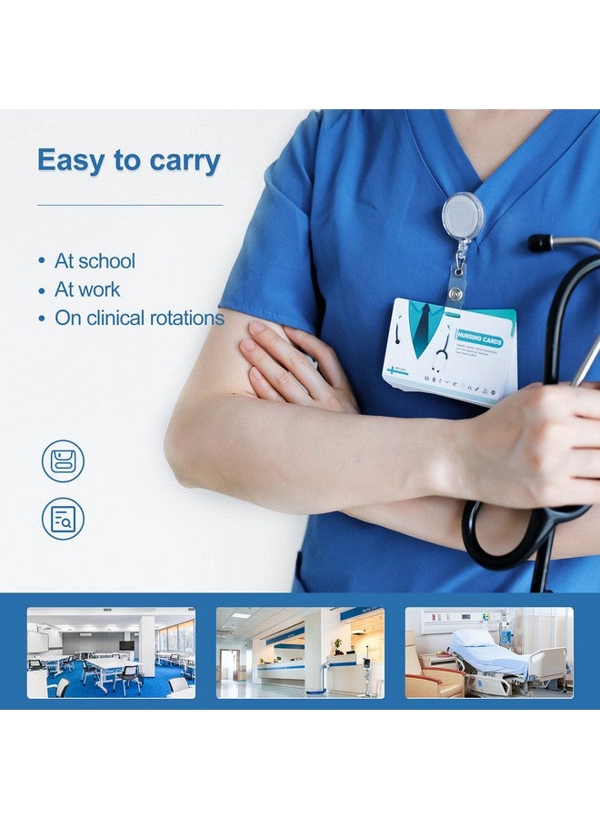 Nano shield 96 Nursing Badge Reference Cards, Nursing School Essentials Set- Lab Values, EKG, Spanish Translation and More, Great Nursing Student Gifts - Image 3