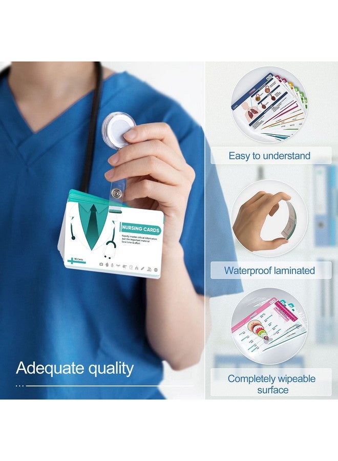 Nano shield 96 Nursing Badge Reference Cards, Nursing School Essentials Set- Lab Values, EKG, Spanish Translation and More, Great Nursing Student Gifts - Image 5