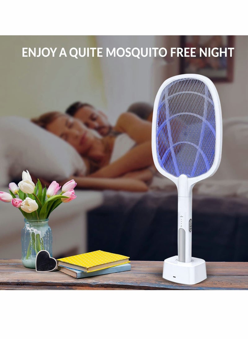 SYOSI مضرب كهربائي لقتل الذباب وزنبور البعوض - زاب كهربائي بقوة 3,000 فولت - زاب للذباب قابل لإعادة الشحن عبر USB وآمن للاستخدام الداخلي - Image 2