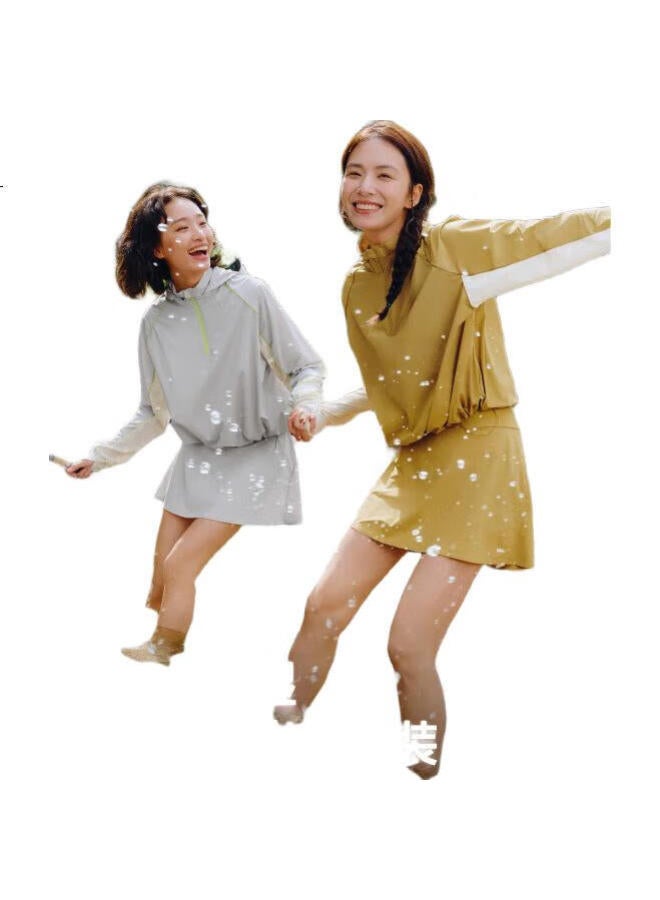 Beneunder Sun Protection Clothing For Women, Water-Resistant Outdoor Sports Swimwear, Short Wr391, Ice Dew Pink - Twilight Black, Size M - Image 1