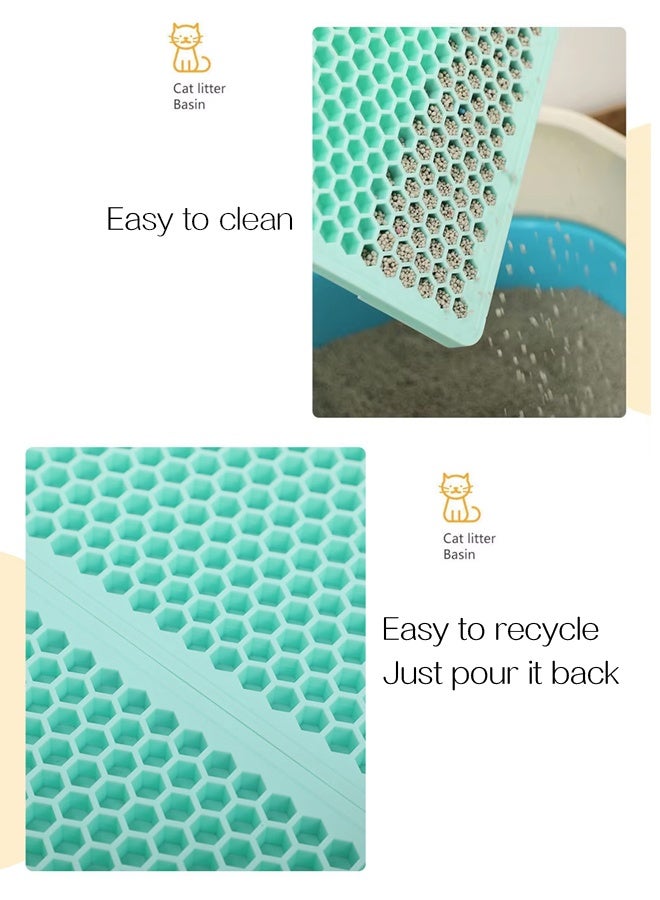 Vividorad EVA Cat Litter Pad, ,Litter Scattering Control, Cat litter pad Pet Sand Control Pad Foldable,Waterproof & Easy to Clean Cat Litter Box Mat, Can Be Placed Under The Litter Box,for Indoor Cats  - Image 4