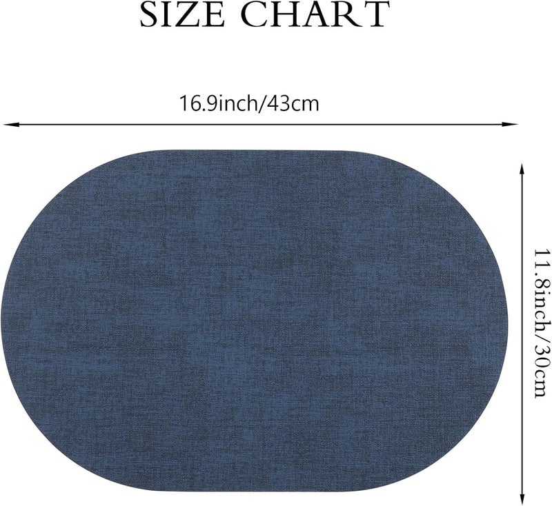 BS مفارش طاولة بي في سي جلدية قابلة للعكس - أزرق داكن - Image 2