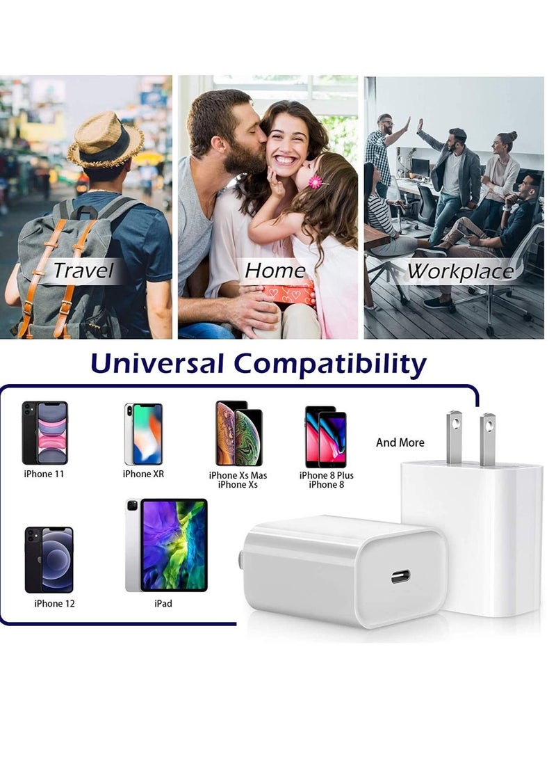 ELTRAZONE 20W Fast iPhone Charger PD 3.0 USB C Charger Adapter with USB C Cable Compatible for iPhone Charger 13, 12, 11, Mini, X Series and Later (Charger)  - Image 2