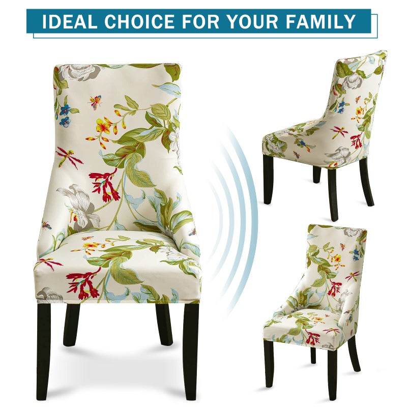 Liykimt Stretch Wingback Side Side Clover Cover-Accent Cover Cover Cover With Arm Washed Arm Canning Crast مع واقي مسمر في غرفة المعيشة (Beige/Olive Green 1) - Image 4