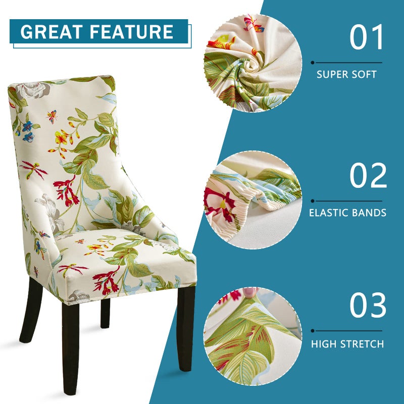 Liykimt Stretch Wingback Side Side Clover Cover-Accent Cover Cover Cover With Arm Washed Arm Canning Crast مع واقي مسمر في غرفة المعيشة (Beige/Olive Green 1) - Image 3