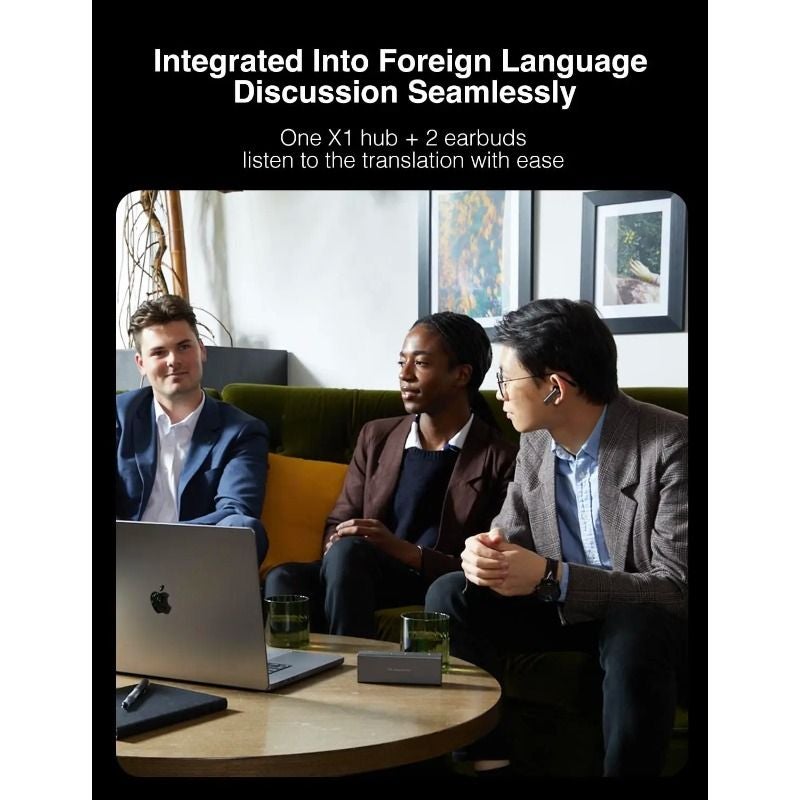 Timekettle X1 AI Interpreter Hub Standalone Two-Way Simultaneous Translation Earbuds for Multilingual Meetings, Black - Image 5