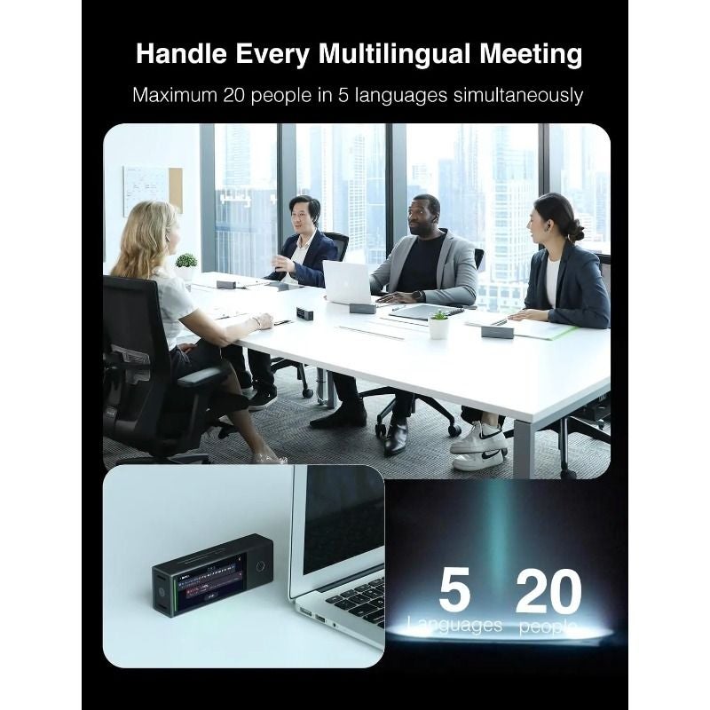 Timekettle X1 AI Interpreter Hub Standalone Two-Way Simultaneous Translation Earbuds for Multilingual Meetings, Black - Image 4