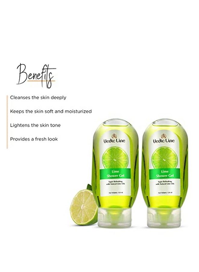 Vedicline Lime Shower Gel Super Refreshing With Natural Lime Oils For Soft & Moisturized Skin (Pack Of 2) (2 * 120 Ml) - Image 3