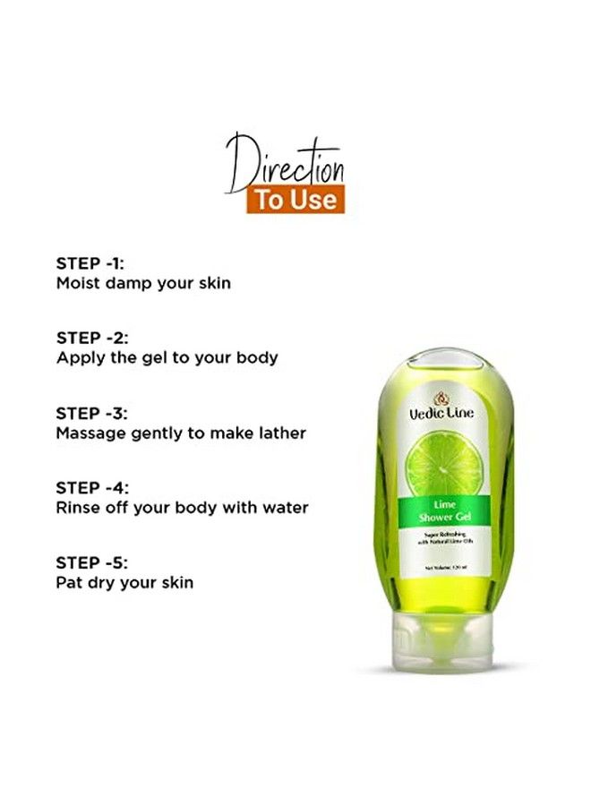 Vedicline Lime Shower Gel Super Refreshing With Natural Lime Oils For Soft & Moisturized Skin (Pack Of 2) (2 * 120 Ml) - Image 4