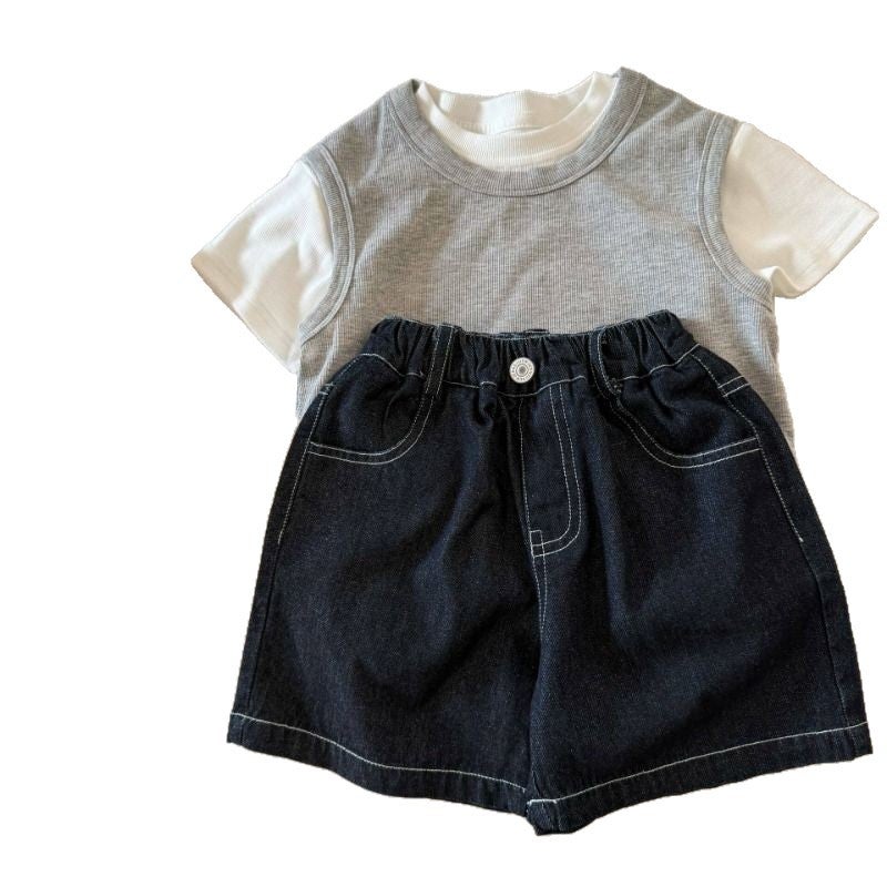 Children's Denim Shorts 2026 Summer Casual Mid-Rise 5-Point Pants - Image 5