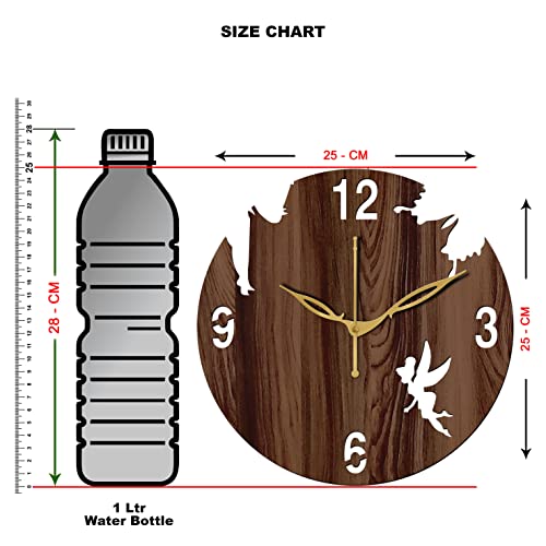 Freny Exim 10" Inch Wooden Wall Clock (Wenge, Small Size, 25cm x 25cm)-008 - Image 3