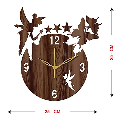 Freny Exim 10" Inch Wooden Wall Clock (Wenge, Small Size, 25cm x 25cm)-008 - Image 4