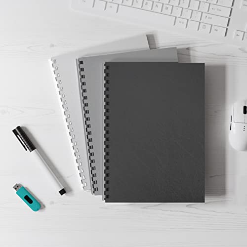 Binditek 50 Pack 16 Mil Leather-Textured Heavyduty Polycovers, Plastic Binding Presentation Covers, Letter Size, 8-1/2 x 11, Unpunched, Square Corners, Black - Image 5