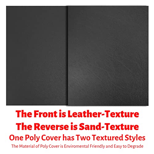 Binditek 50 Pack 16 Mil Leather-Textured Heavyduty Polycovers, Plastic Binding Presentation Covers, Letter Size, 8-1/2 x 11, Unpunched, Square Corners, Black - Image 3