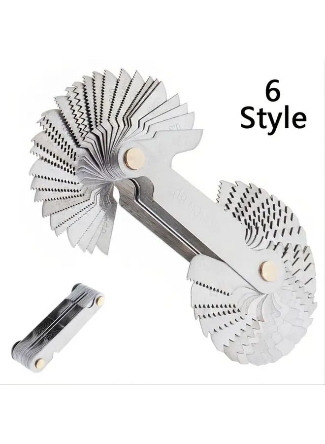 51PC Thread Gauge Dual Metric And Imperial 6 Styles Handheld Ribbed Tool - Image 2