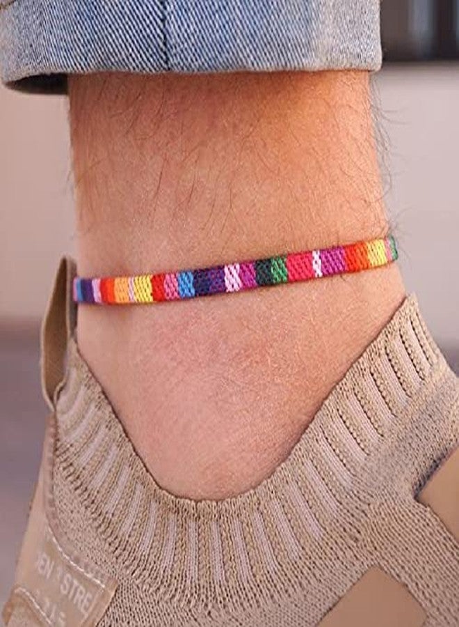 yaozeio Bi Pride Anklet Bracelet Rainbow Surfer Anklet for Women Men Gay Bisexual Lesbian Braided String Ankle Bracelet - Image 4