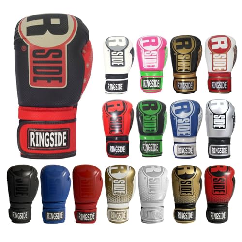 Ringside Apex Flash Sparring Gloves IMFTech Boxing Gloves with Secure Wrist Support Synthetic Boxing Gloves for Men and Women Black and Red 14 Oz - Image 1