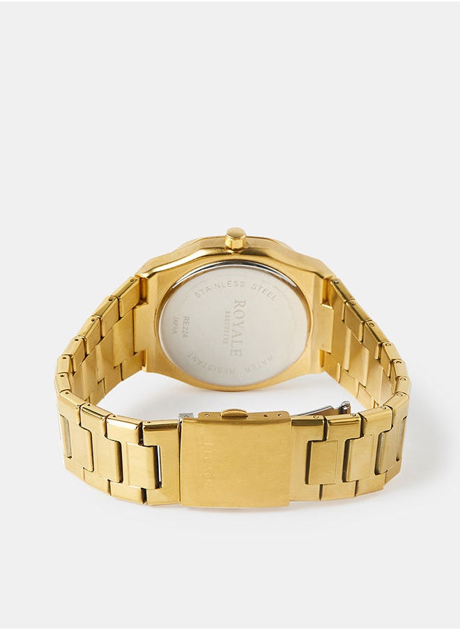 Royale - Mega Round Shape Analog Wrist Watch RE224R - 40mm - Gold - Image 1
