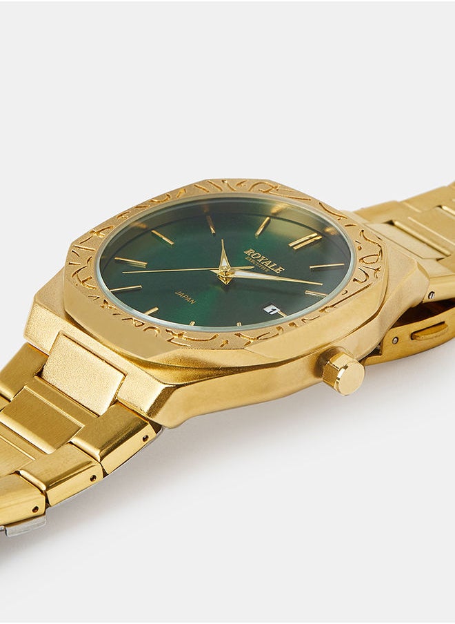 Royale - Mega Round Shape Analog Wrist Watch RE224R - 40mm - Gold - Image 1
