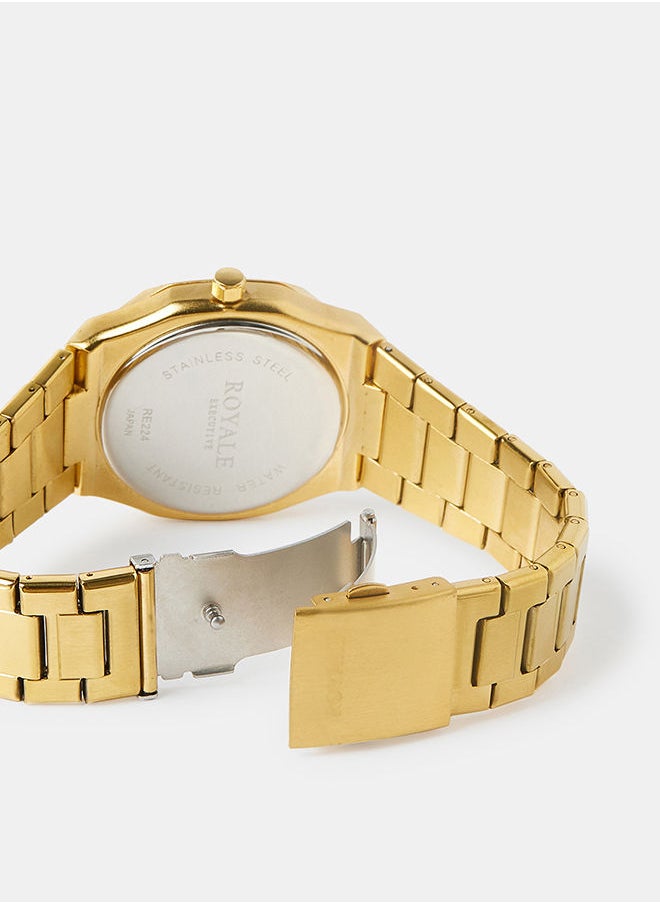 Royale - Mega Round Shape Analog Wrist Watch RE224R - 40mm - Gold - Image 1