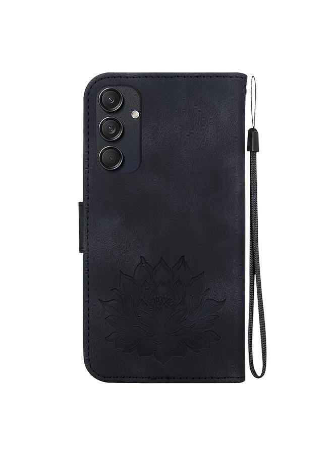 اس-توب جراب لهاتف Samsung Galaxy M55، جراب جلدي منقوش بنقشة لوتس - Image 3