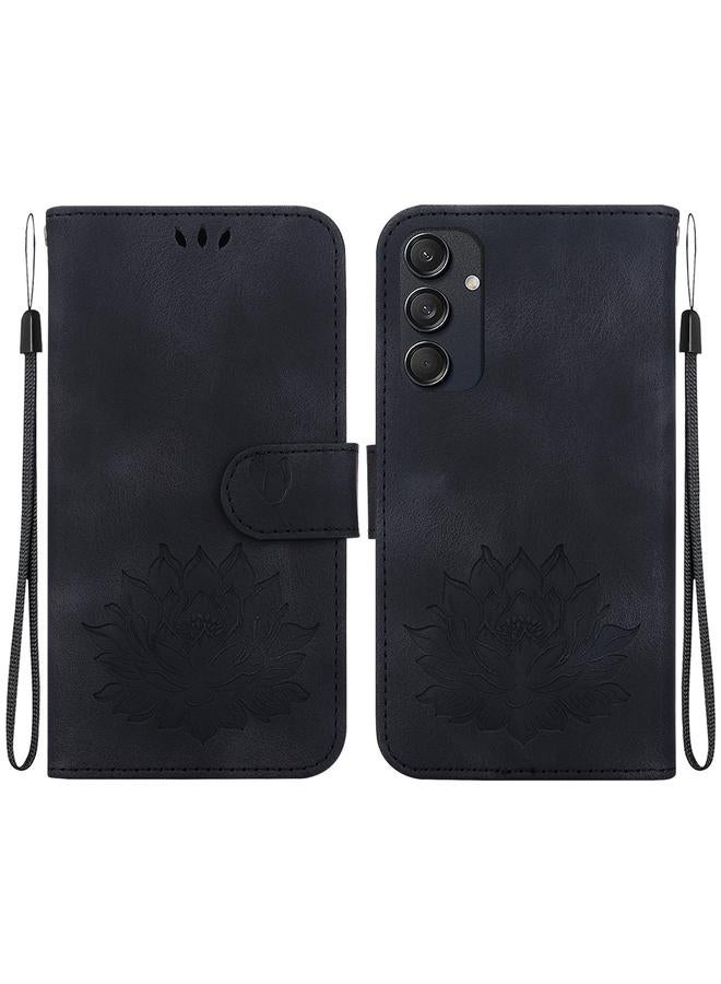 اس-توب جراب لهاتف Samsung Galaxy M55، جراب جلدي منقوش بنقشة لوتس - Image 1