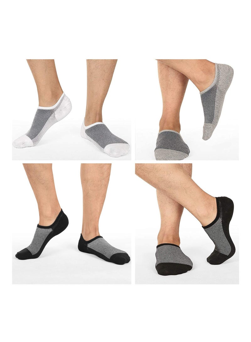 Barakah 6Pairs Mens Ankle Athletic Socks Low Cut Breathable Running Socks Comfort Sports Trainer Socks, Cotton Casual Non-Slip No Show Socks for Men and Women Invisible Crew Boat Socks EUR43-48 - Image 4