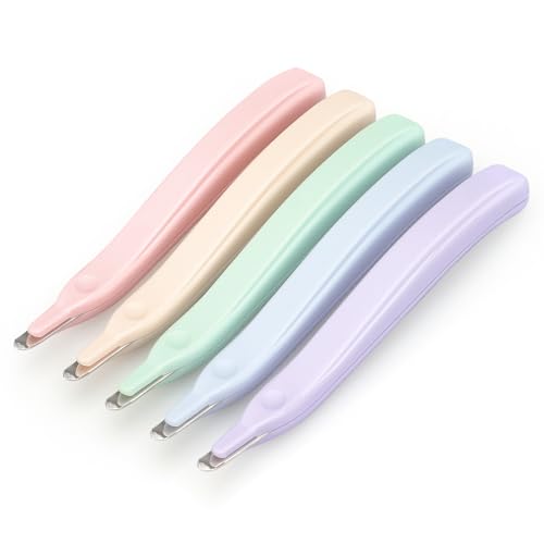 ZZTX Professional Magnetic Staple Remover Puller Staples Remover Staple Removal Tool for Classroom Office Supplies 5 Pack (Purple/Blue/Light Green/Orange/Pink) - Image 1